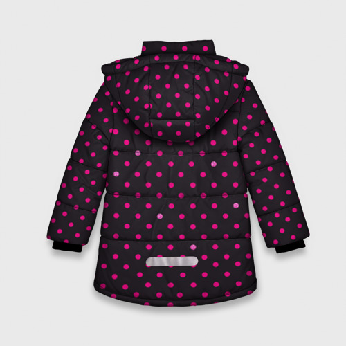 Зимняя куртка для девочек 3D с принтом Барби горошек, вид сзади #1