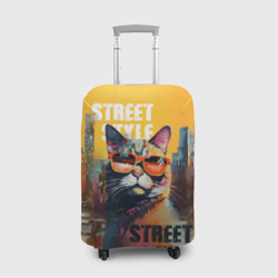Чехол для чемодана 3D Кот в городе - Street style