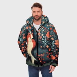 Мужская зимняя куртка 3D Колли в стиле фолк арт - фото 2