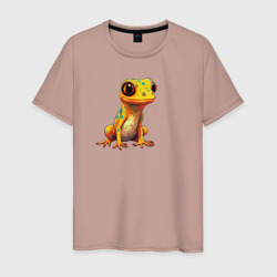 Желтый геккон - прикольная ящерица – Мужская футболка хлопок с принтом купить со скидкой в -20%