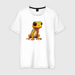 Желтый геккон - прикольная ящерица – Футболка из хлопка с принтом купить со скидкой в -20%
