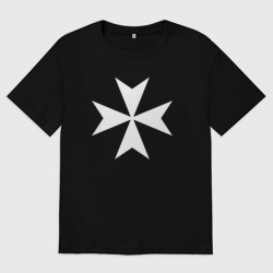 Женская футболка хлопок Oversize Крест рыцарей госпитальеров