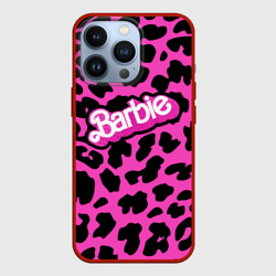 Чехол для iPhone 13 Pro Барби розовый леопардовый принт