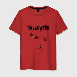 Мужская футболка хлопок Хэллоуин весёлые пауки