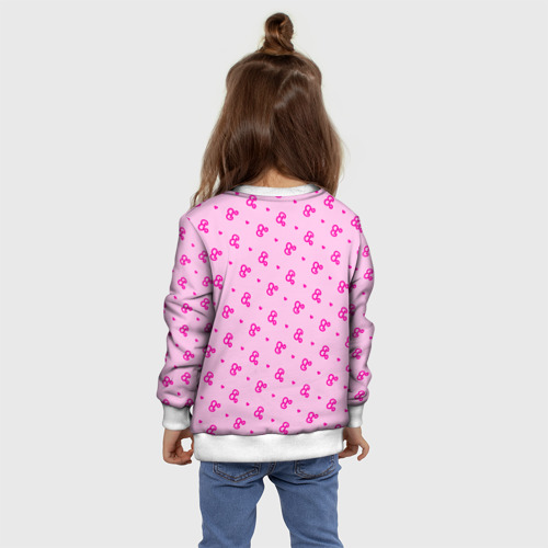 Детский свитшот 3D Розовый паттерн - Барби и сердечки, цвет 3D печать - фото 8