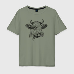 Мужская футболка хлопок Oversize Корова голова
