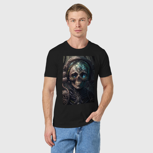 Мужская футболка хлопок с принтом Dark-skelet, фото на моделе #1