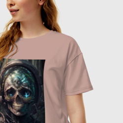 Женская футболка хлопок Oversize Dark-skelet - фото 2