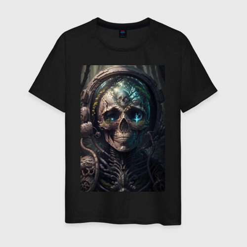 Мужская футболка хлопок с принтом Dark-skelet, вид спереди #2