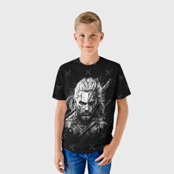 Детская футболка 3D Ведьмак на фоне мечей - фото 2