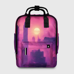 Женский рюкзак 3D Розовый город Retrowaves