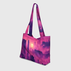 Пляжная сумка 3D Розовый город Retrowaves - фото 2