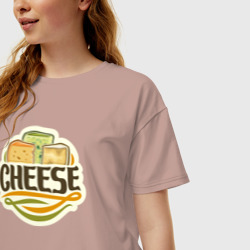 Женская футболка хлопок Oversize Cheese - фото 2