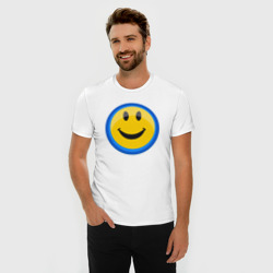 Мужская футболка хлопок Slim Смайлик улыбающийся эмодзи - фото 2