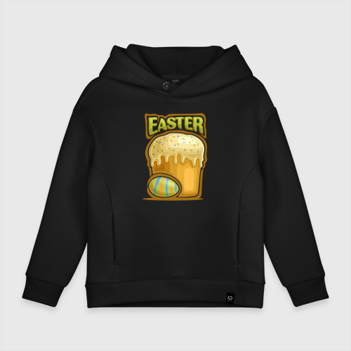 Детское худи Oversize хлопок Easter, цвет черный