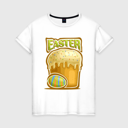Женская футболка из хлопка с принтом Easter, вид спереди №1