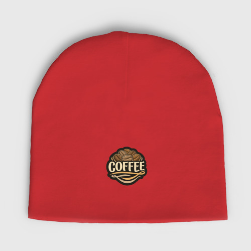 Женская шапка демисезонная Coffee drink, цвет красный