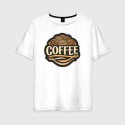 Женская футболка хлопок Oversize Coffee drink