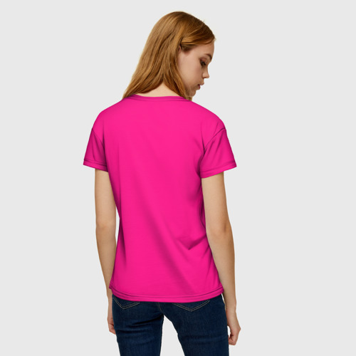 Женская футболка 3D с принтом Барби розовая, вид сзади #2