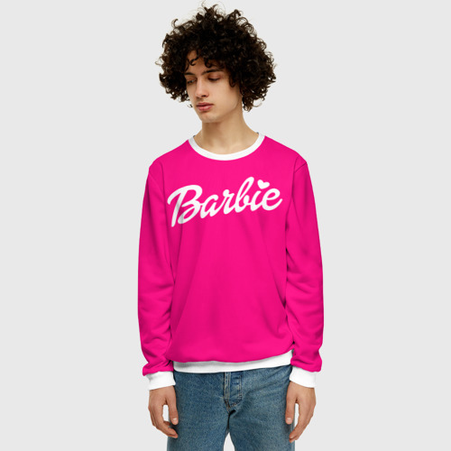 Мужской свитшот 3D с принтом Барби розовая, фото на моделе #1