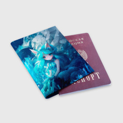 Обложка для паспорта матовая кожа Снежная лиса в стиле аниме - фото 2