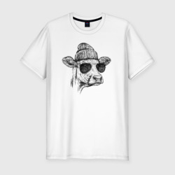 Мужская футболка хлопок Slim Корова на стиле