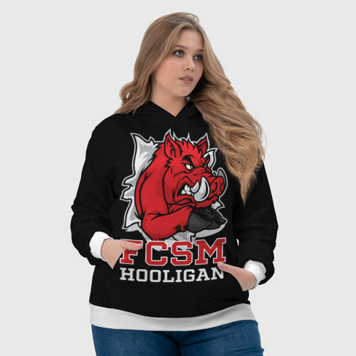 Женская толстовка 3D FCSM hooligan, цвет 3D печать - фото 6