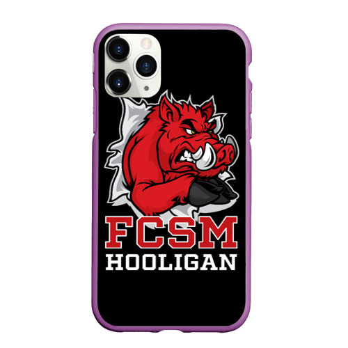 Чехол для iPhone 11 Pro Max матовый FCSM hooligan, цвет фиолетовый