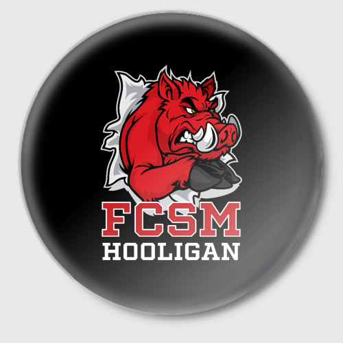 Значок FCSM hooligan, цвет белый