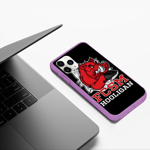 Чехол для iPhone 11 Pro Max матовый FCSM hooligan, цвет фиолетовый - фото 5