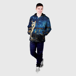 Мужская куртка 3D Маламут в стиле Ван Гога - фото 2