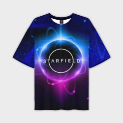 Мужская футболка oversize 3D Starfield space logo