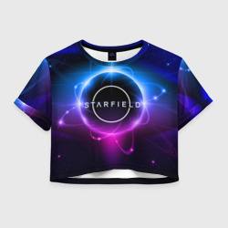 Женская футболка Crop-top 3D Starfield space logo