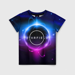 Детская футболка 3D Starfield space logo