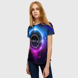 Женская футболка 3D Starfield space logo - фото 2