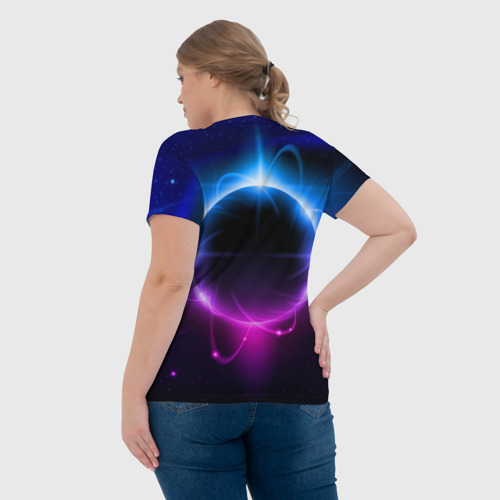 Женская футболка 3D с принтом Starfield space logo, вид сзади #2