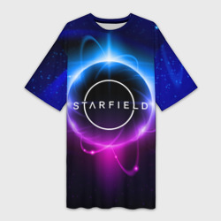 Платье-футболка 3D Starfield space logo