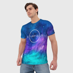 Мужская футболка 3D Starfield  space logo - фото 2