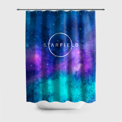 Штора 3D для ванной Starfield  space logo