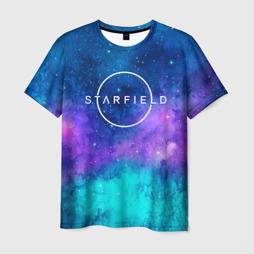 Мужская футболка с принтом Starfield  space logo, вид спереди №1