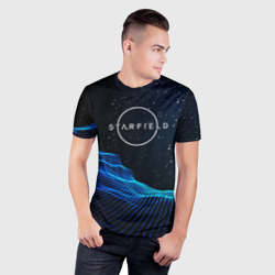 Мужская футболка 3D Slim Space logo Starfield - фото 2