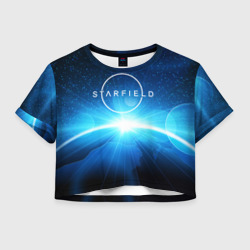 Женская футболка Crop-top 3D Logo Starfield space