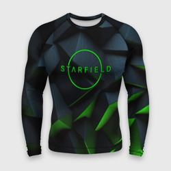 Мужской рашгард 3D Starfield black green logo