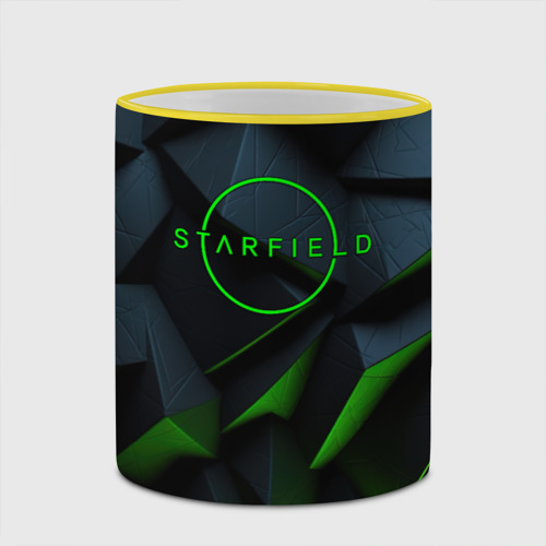 Кружка с полной запечаткой с принтом Starfield black green logo, фото #4