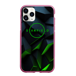 Чехол для iPhone 11 Pro матовый Starfield black green logo