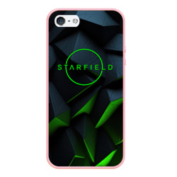 Чехол для iPhone 5/5S матовый Starfield black green logo