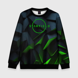 Детский свитшот 3D Starfield black green logo