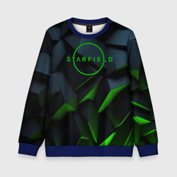 Детский свитшот 3D Starfield black green logo