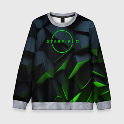 Детский свитшот 3D Starfield black green logo