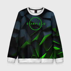 Детский свитшот 3D Starfield black green logo